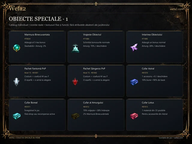 OBIECTE SPECIALE · 1 — iconițe și bonusuri Wefa2